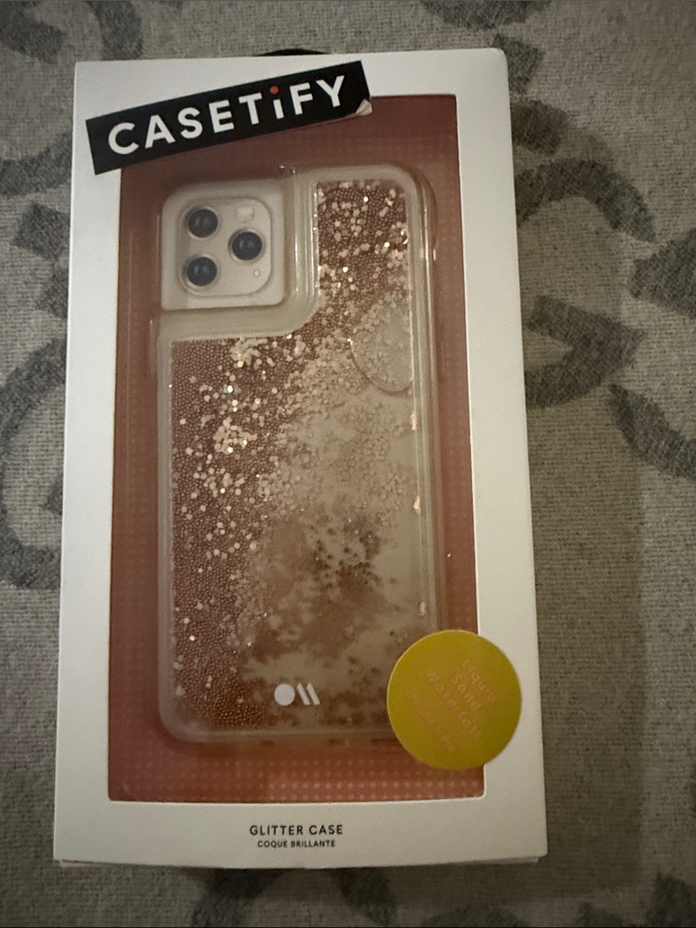 Casetify Rose Gold Glitter Liquid Phone Case